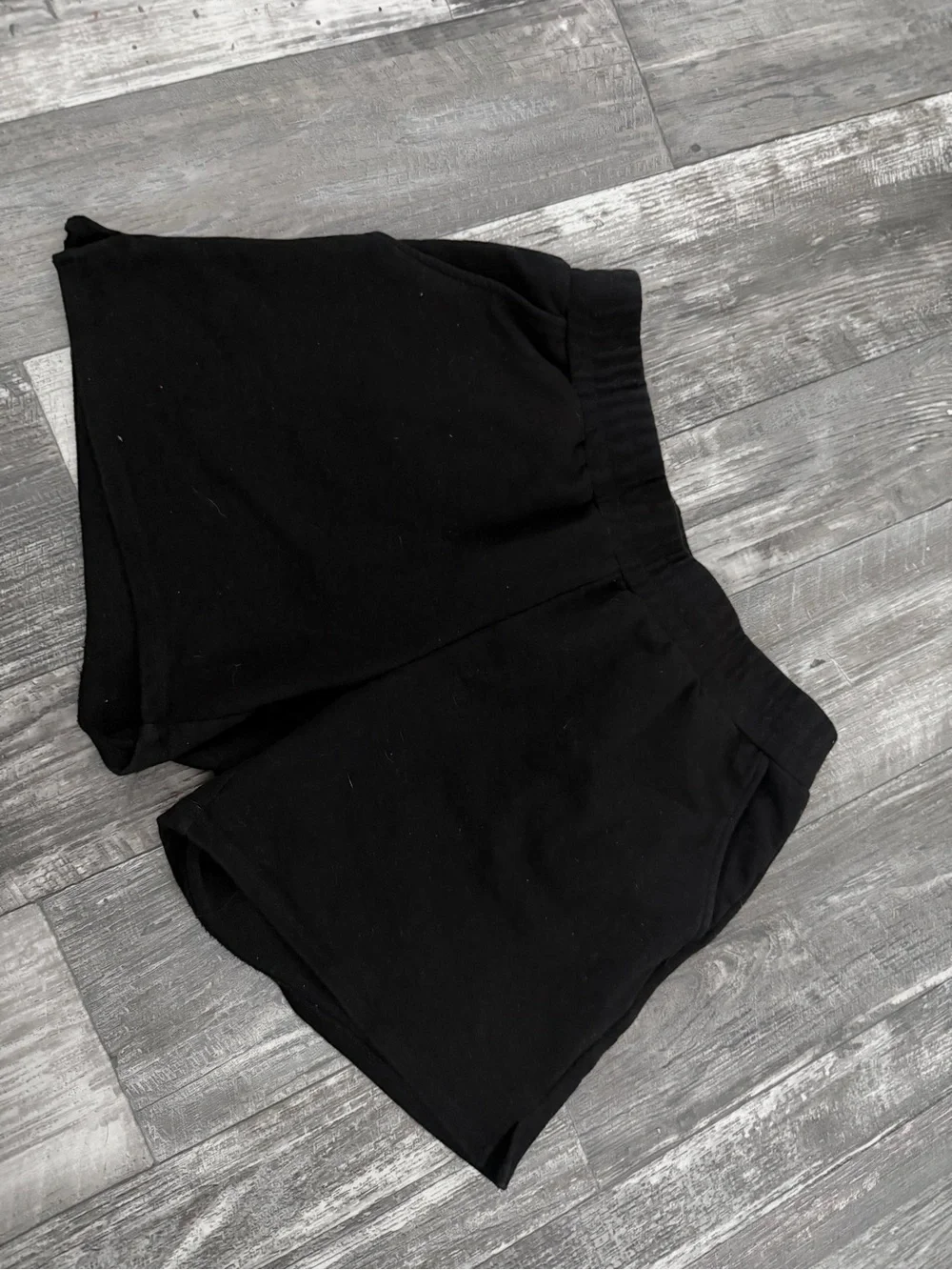 Grace Black Athletic Lounge Shorts with Elastic Waist